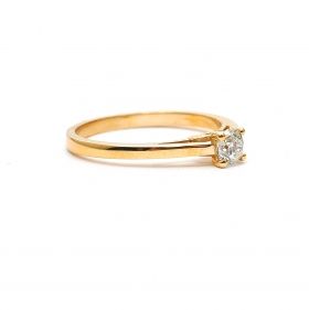Годежен пръстен от жълто злато с диамант 0.26 ct