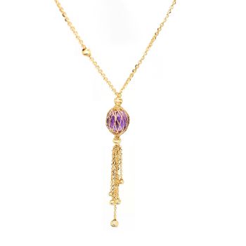 Yellow gold necklace with amethyst